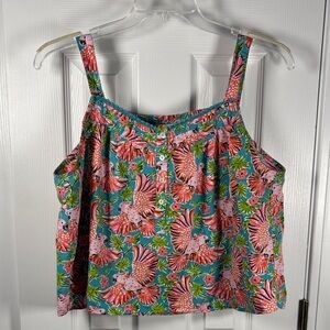 Floral Parrot Print Women's Top